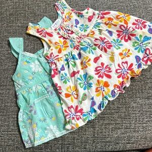 Baby Dress Set Sleeveless Floral Casual Multicolor Size 12-18 Month